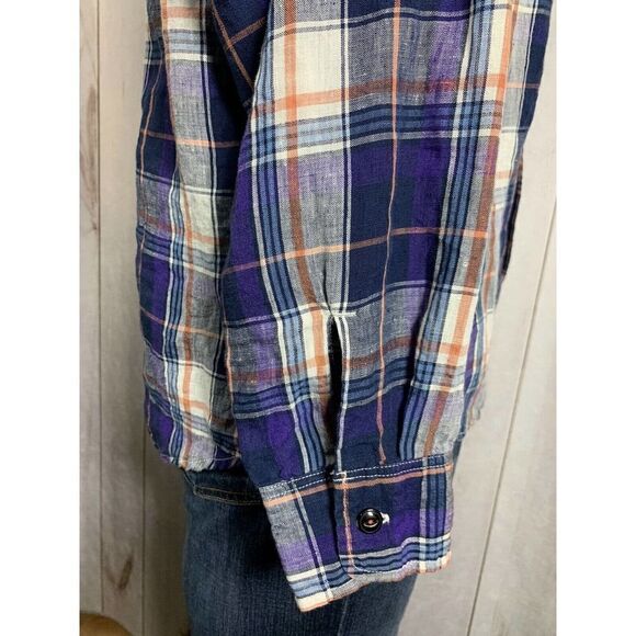 LL Bean Mens Long Sleeve Button Up Flannel Shirt 2 Pockets - Sz Medium Cotton - Picture 3 of 16